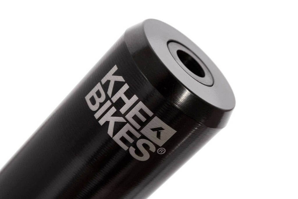 KHE CNC Pro BMX Patères 10mm 14mm Anodisé Noir 492g Avec Adapteur Et Laser Logo