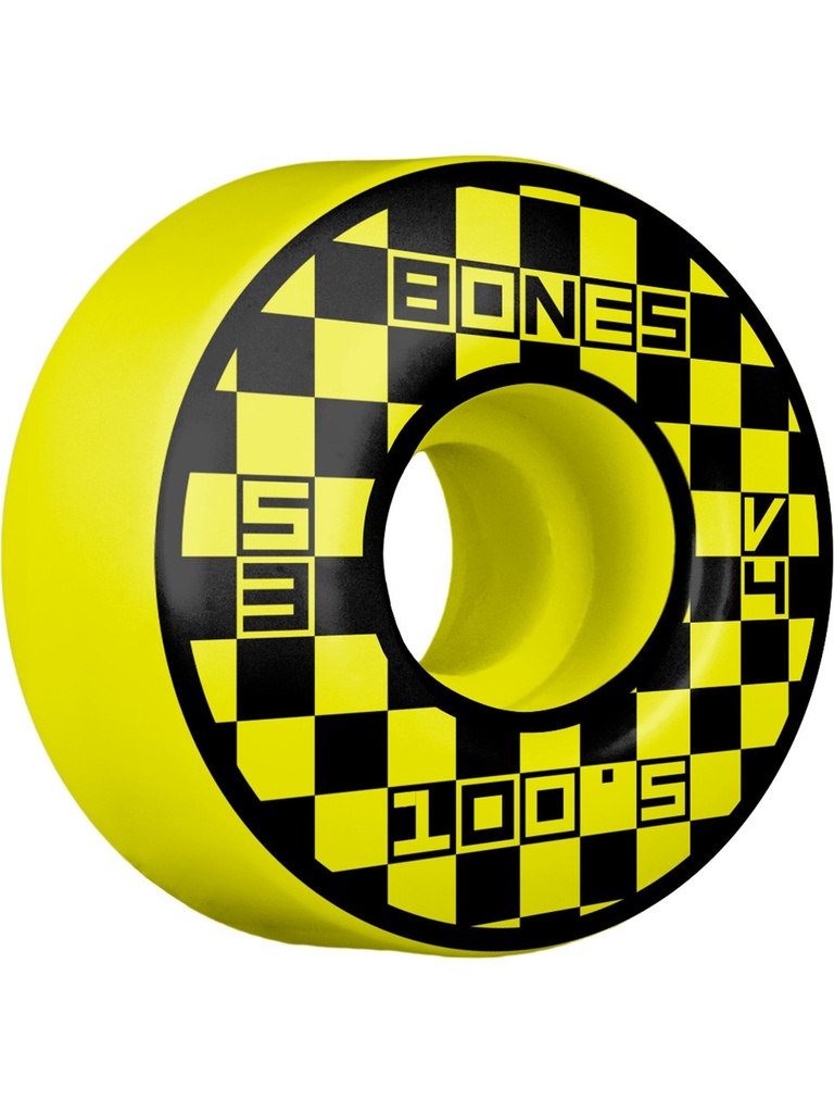 Bones Wheels 100A OG Formula Block Party V4 Wide 53mm Yellow