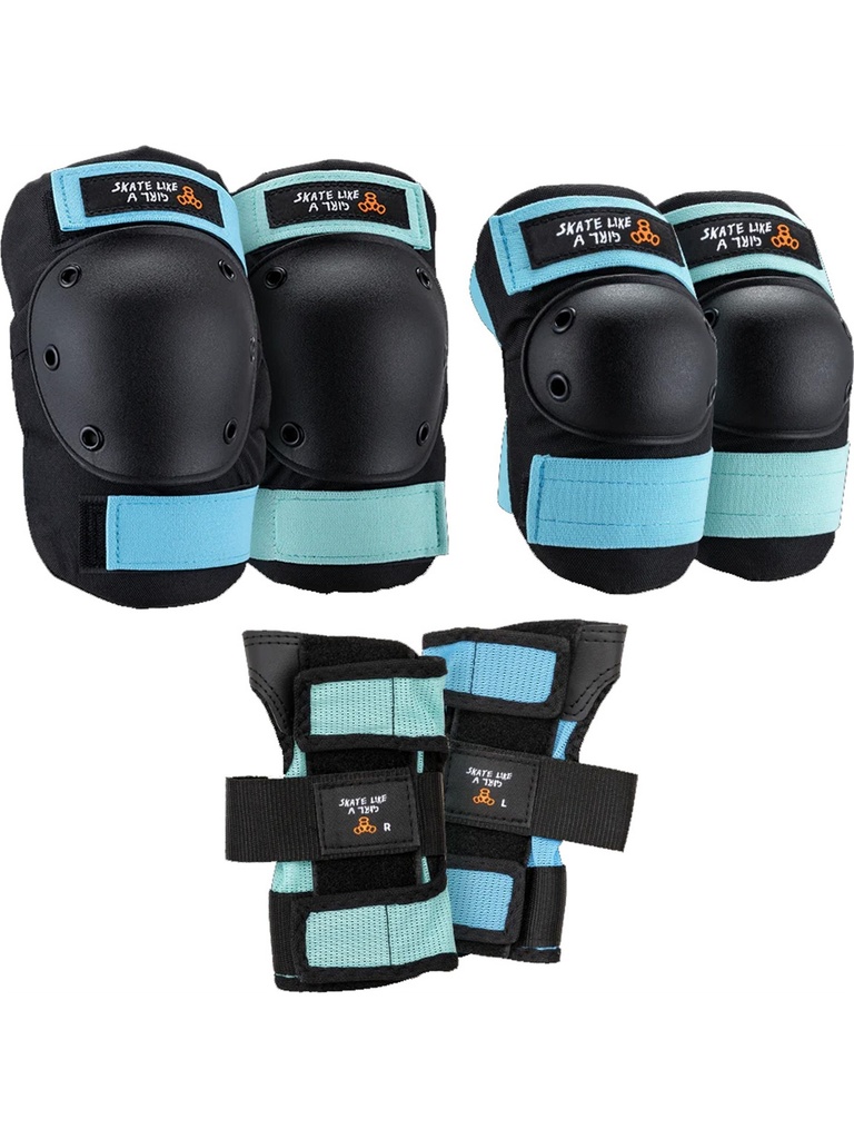 Triple 8 - Junior Saver Series 3-Pack Skate like a Girl - Black/Blue