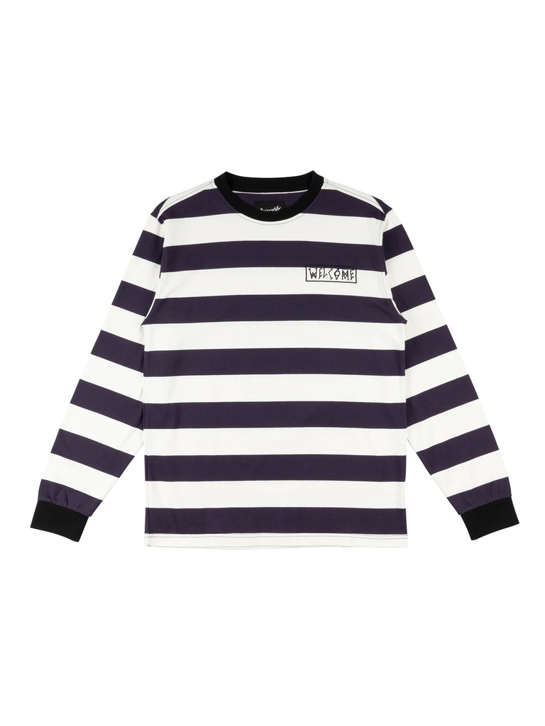 Welcome - Thicc Stripe Long Sleeve Knit - Nightshade/Bone