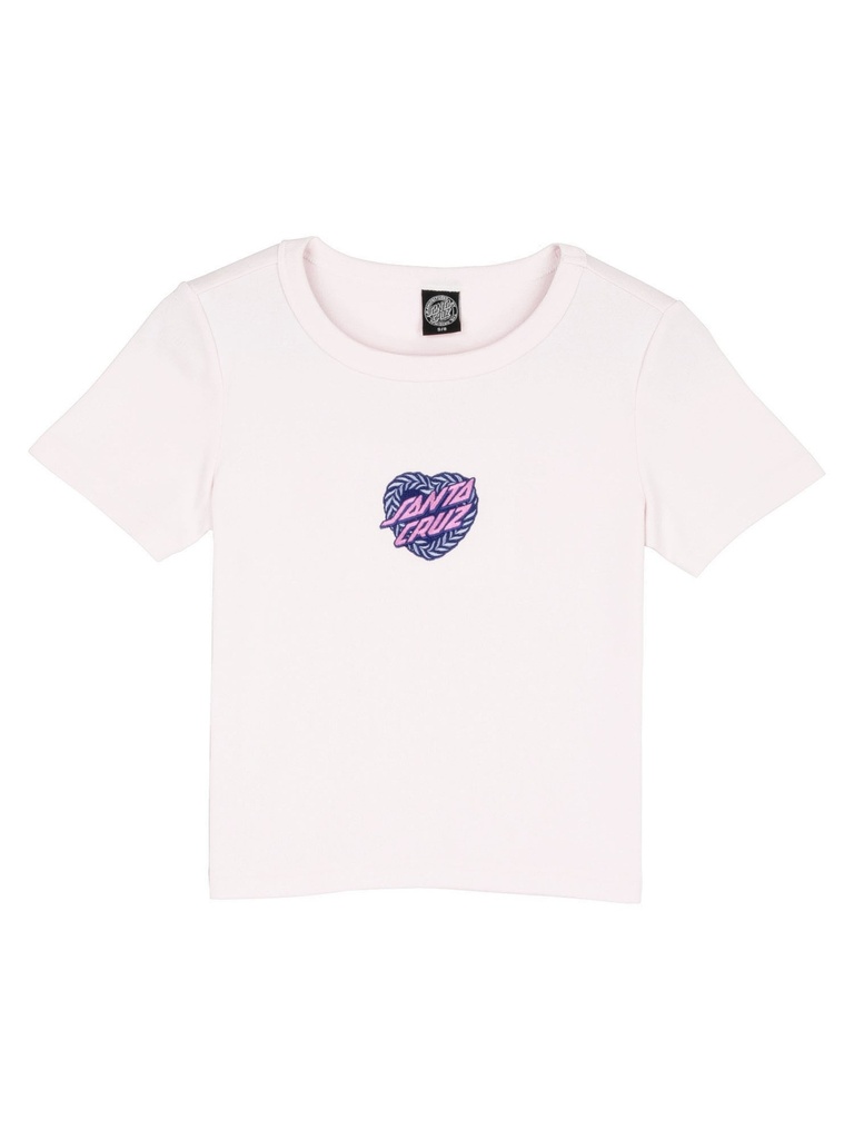 Santa Cruz - Heart Wreath Mini Front Cropped T-Shirt - Rose Quartz