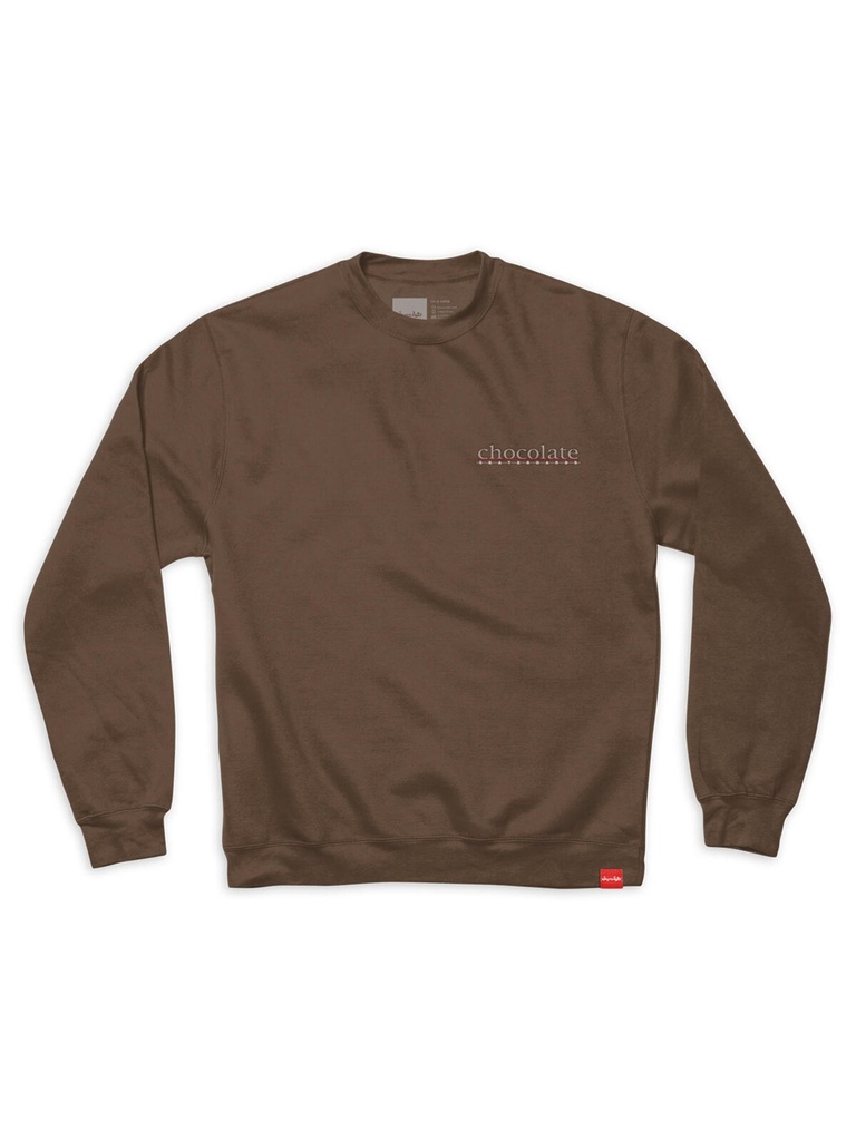 Chocolate - Bar Embroidered Crew - Brown