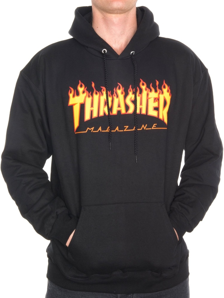 Thrasher - Flame Hood - Black