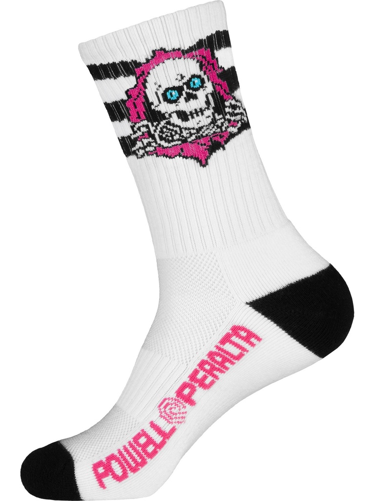 Powell Peralta - Ripper Checker Stripes Socks - Pink/Black/White