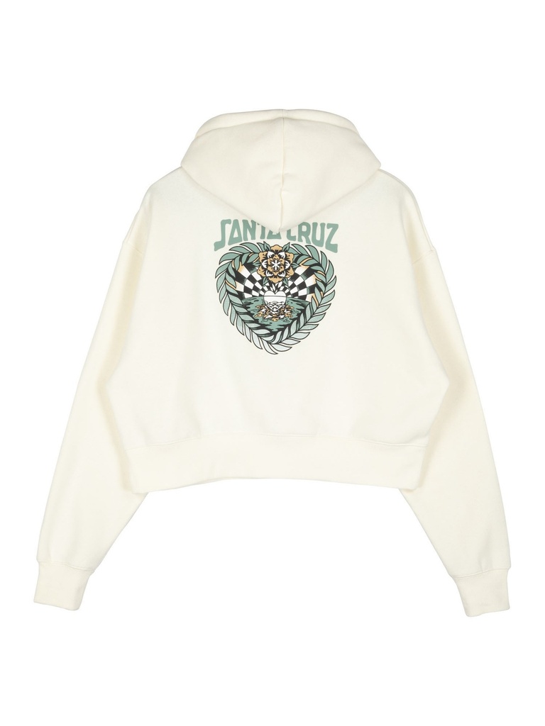 Santa Cruz - Heart Set Crooped Hoodie - Off White