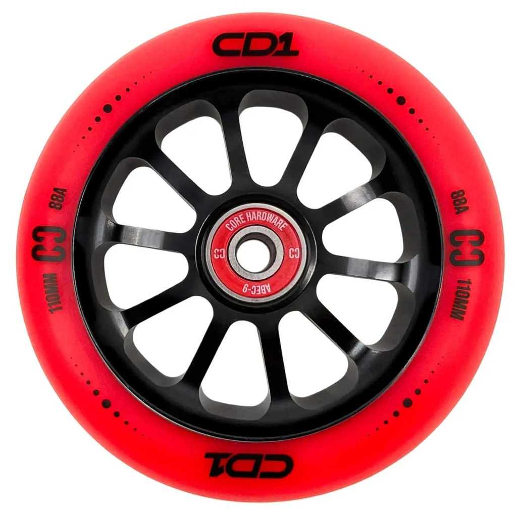 CORE CD1 Roue Trottinette Freestyle - Rouge - 110mm