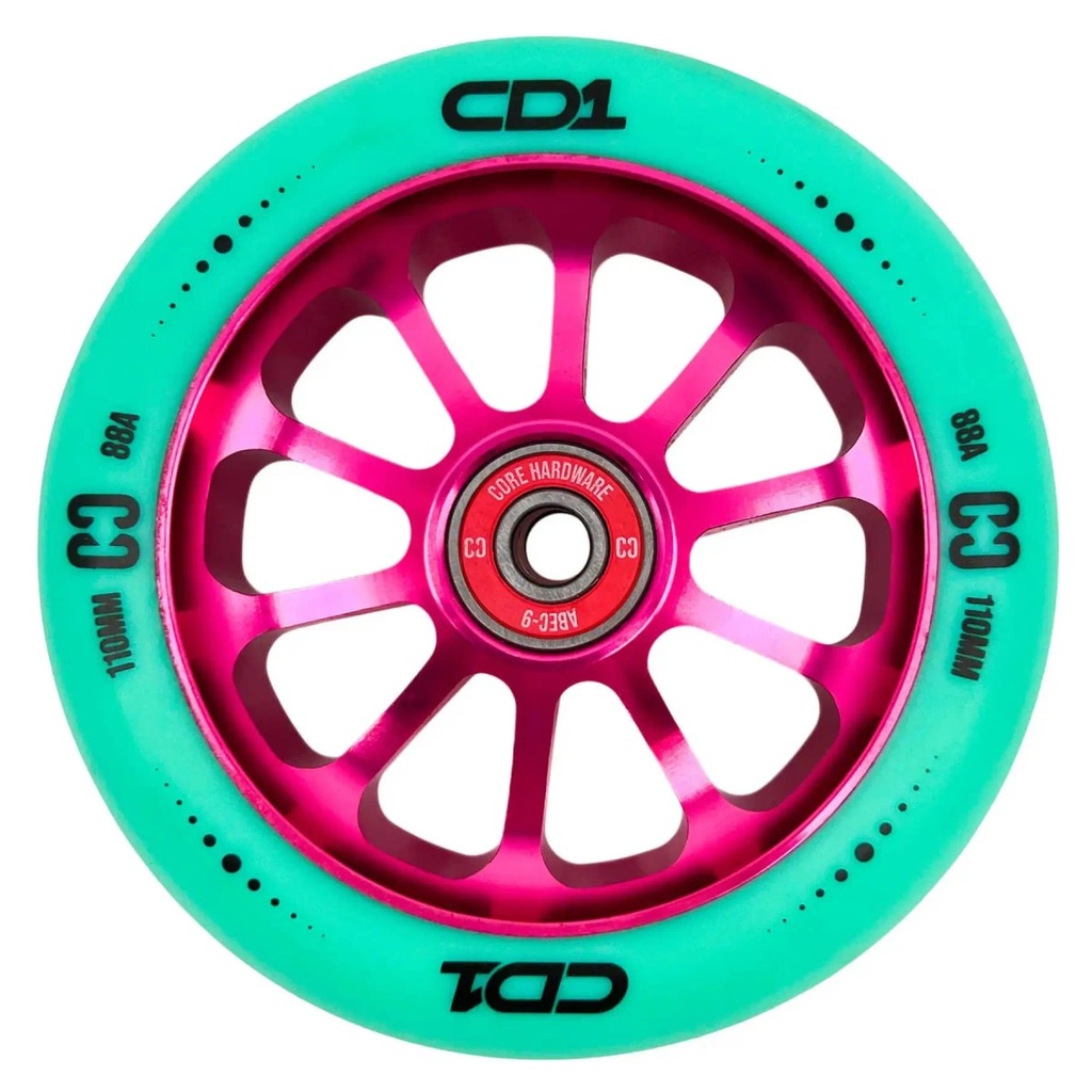 CORE CD1 Roue Trottinette Freestyle - Bleu-vert - 110mm