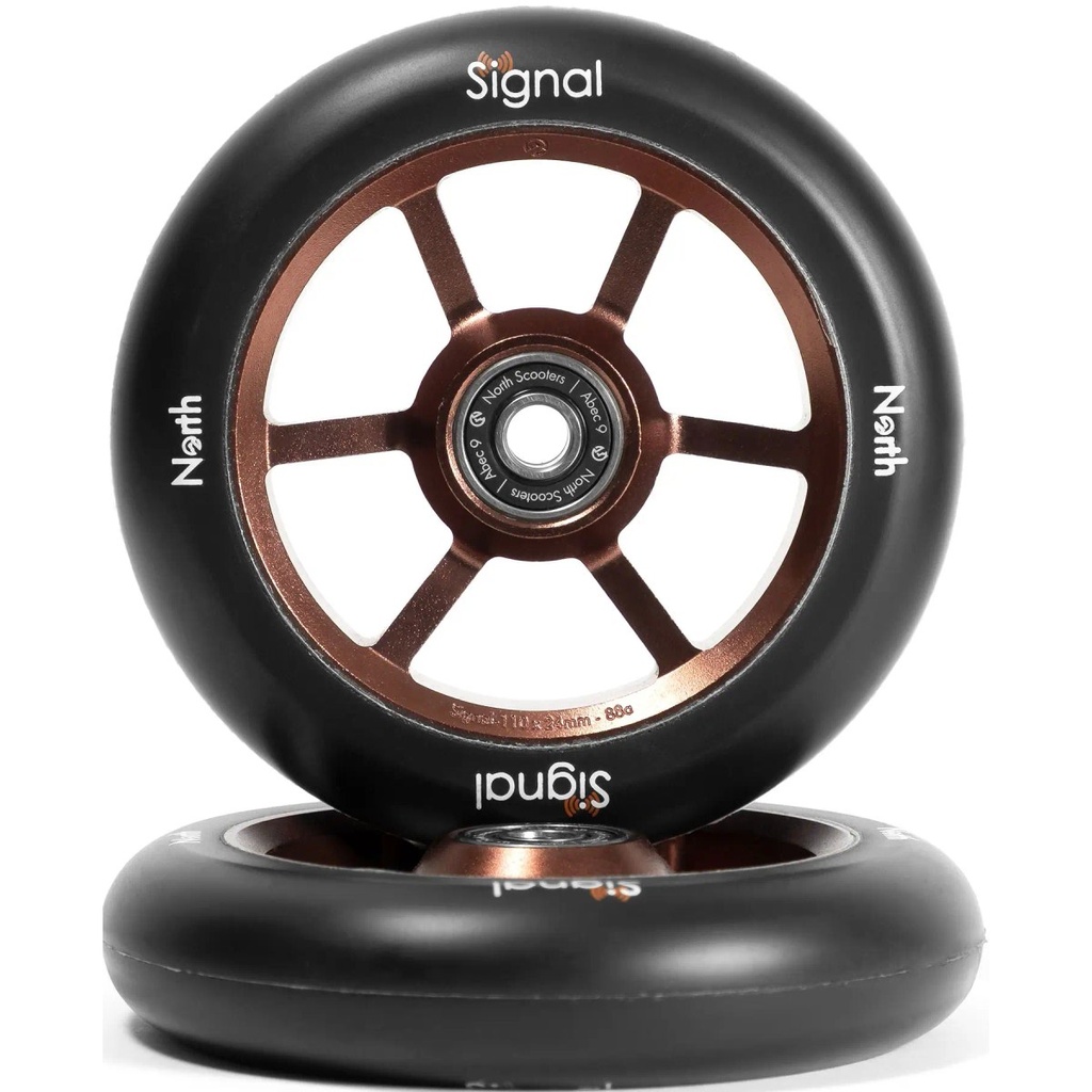 North Signal Roues Trottinette Freestyle Pack de 2 - Rust/Black - 110mm