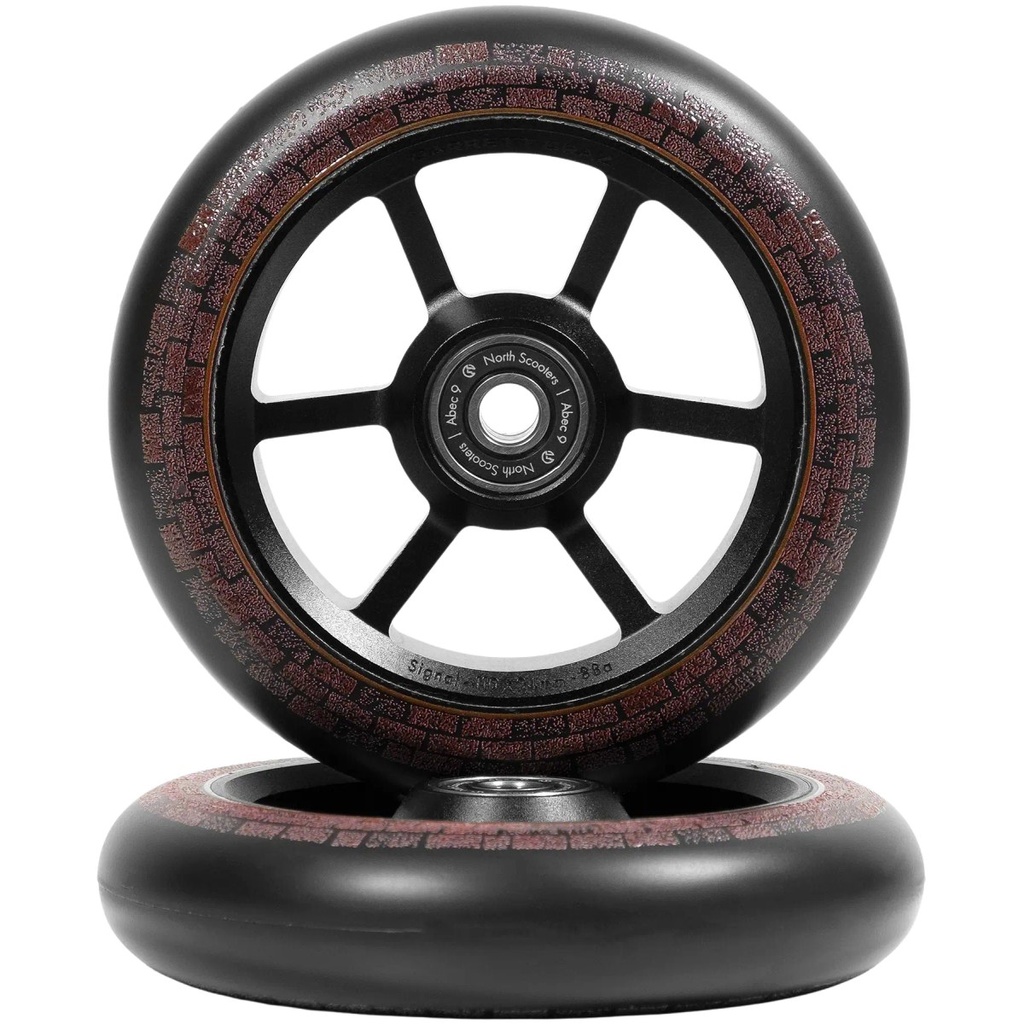 North Garrett Braz G5 Roues Trottinette Freestyle Pack de 2 - Matte Black/Dark Brown - 110mm
