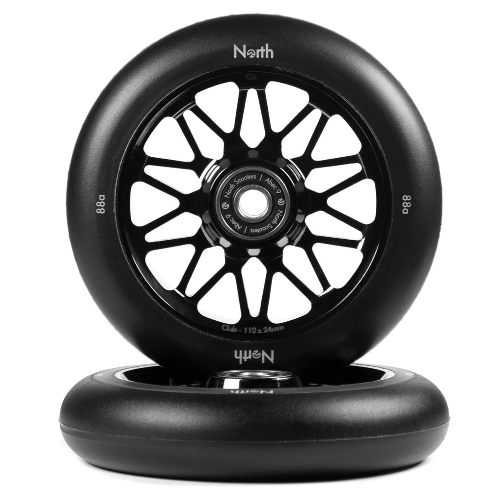 North Club G4 Roues Trottinette Freestyle Pack de 2 - Matte Black - 110mm