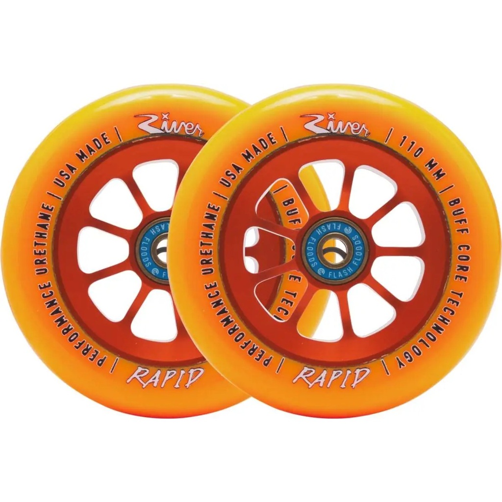 River Naturals Rapid Roues Trottinette Pack de 2 - Sunset - 110mm