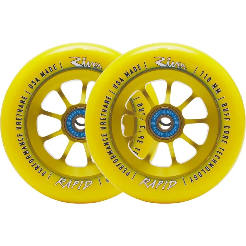 River Naturals Rapid Roues Trottinette Pack de 2 - Sunrise - 110mm