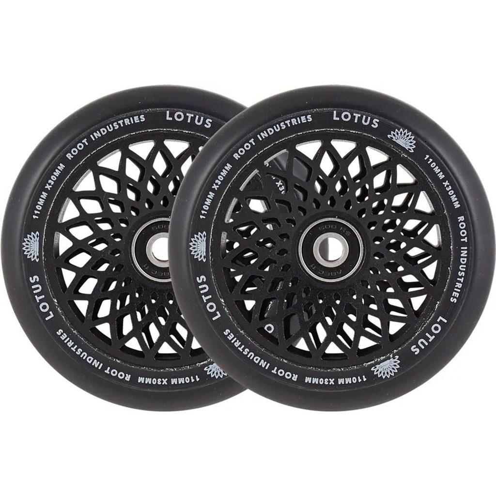 Root Lotus Dual Wide Roues Trottinette Freestyle Pack de 2 - Noir - 120mm