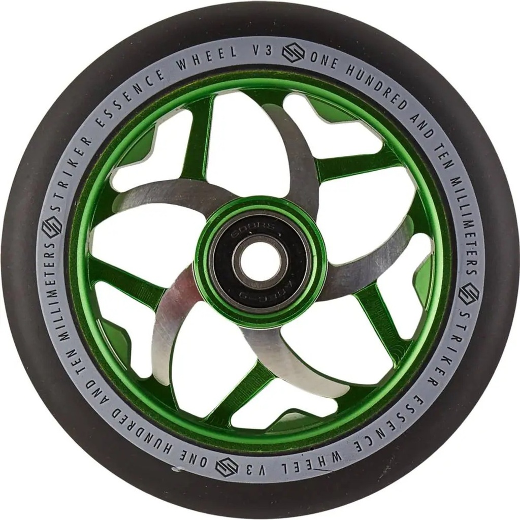 Striker Essence V3 Noir Roue Trottinette Freestyle - Vert - 110mm