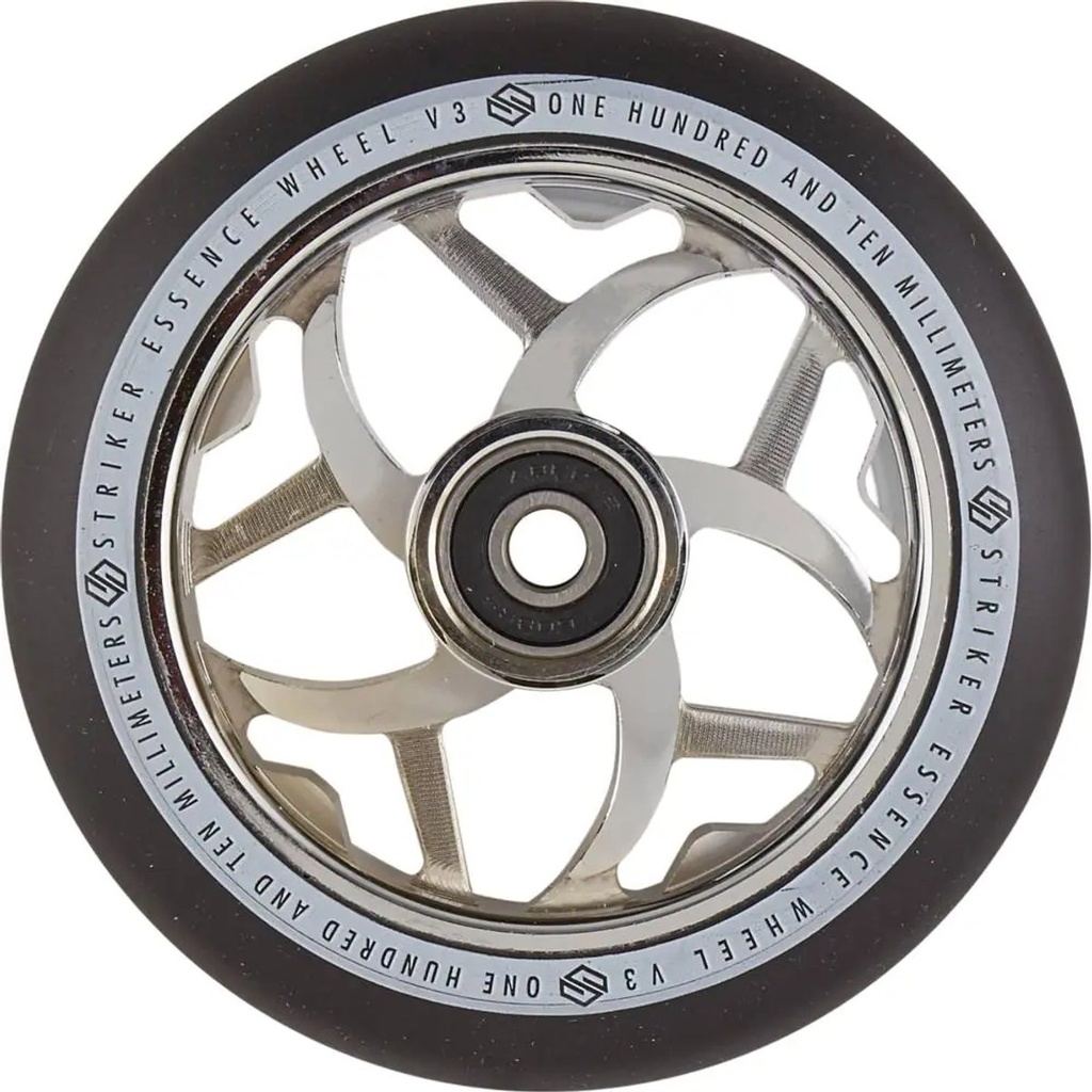 Striker Essence V3 Noir Roue Trottinette Freestyle - Chrome - 110mm