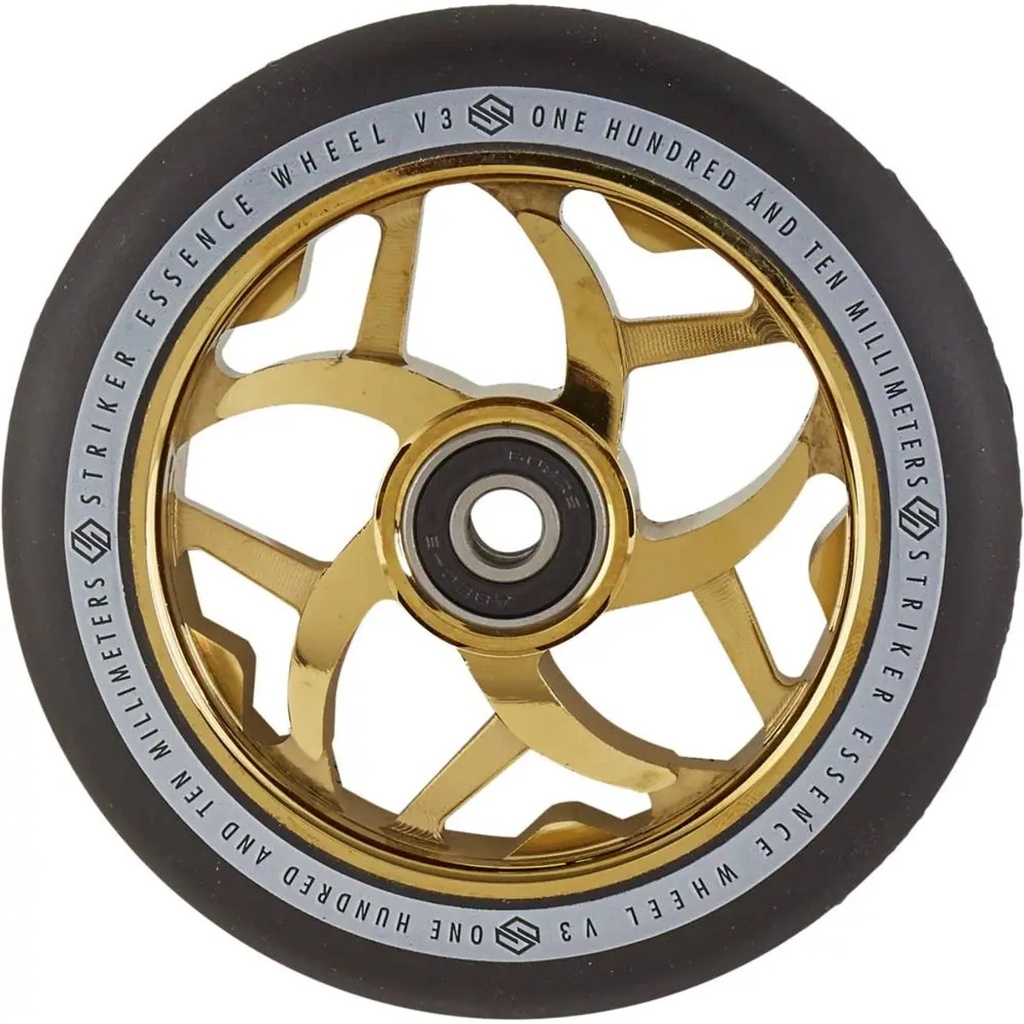 Striker Essence V3 Noir Roue Trottinette Freestyle - Gold Chrome - 110mm