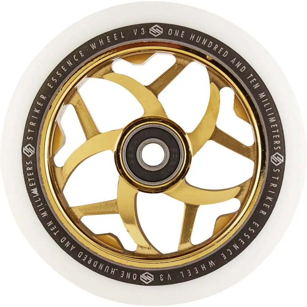 Striker Essence V3 Blanc Roue Trottinette Freestyle - Gold Chrome - 110mm