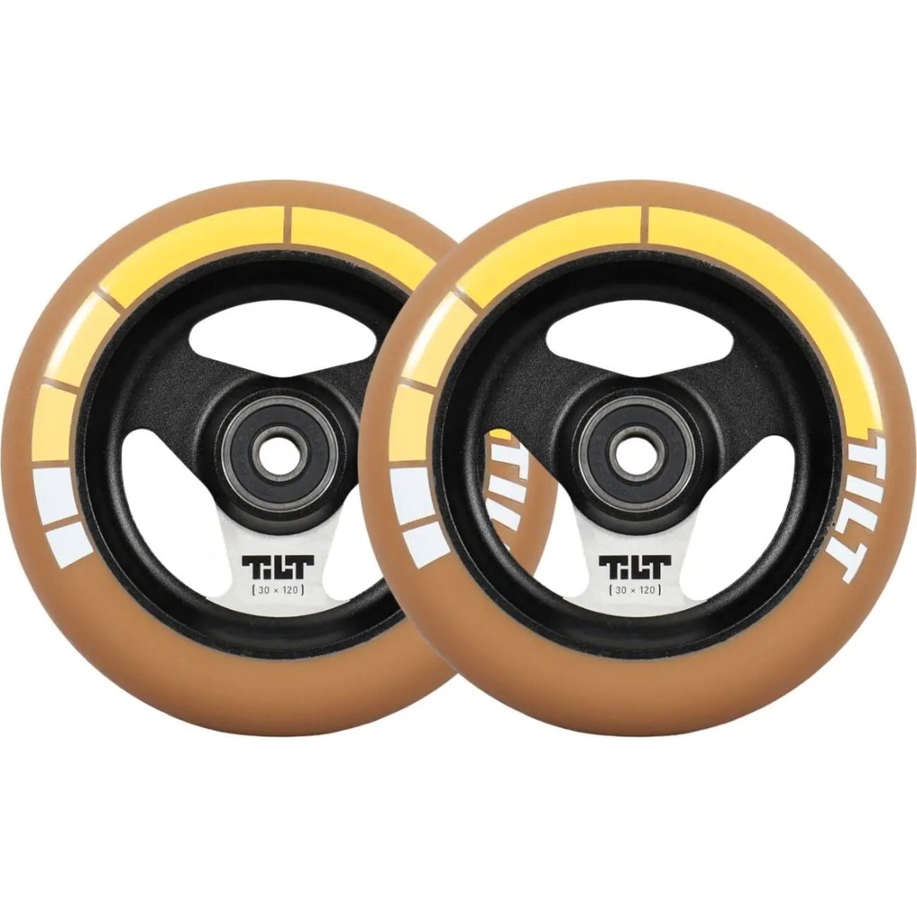 Tilt Stage I Wide Roues Trottinette Freestyle Pack de 2 - Gold Stripe - 120mm