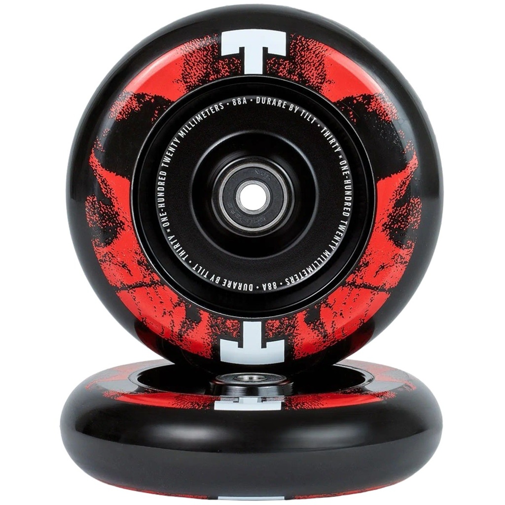 Tilt Durare Selects Skulls Roues Trottinette Freestyle - Rouge - 120mm