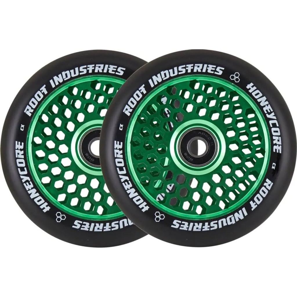 Root Honeycore Noir 110mm Roues Trottinette Freestyle Pack de 2 - Vert - 110mm