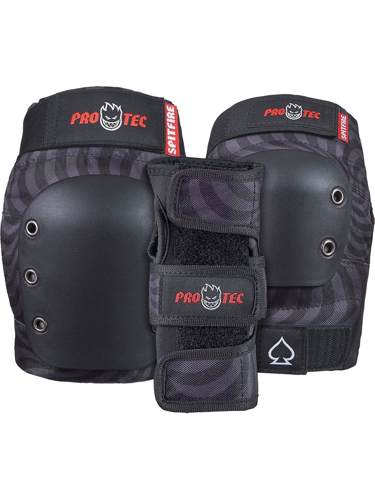 Pro-Tec - Junior Street Gear 3-Pack Spitfire Signature Pad Set - Black Swirl