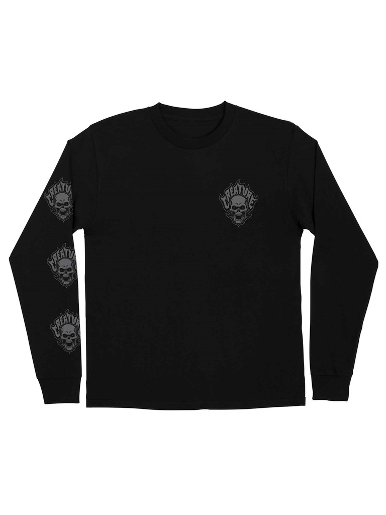 Creature - Bonehead Flame L/S Heavyweight T-Shirt - Black