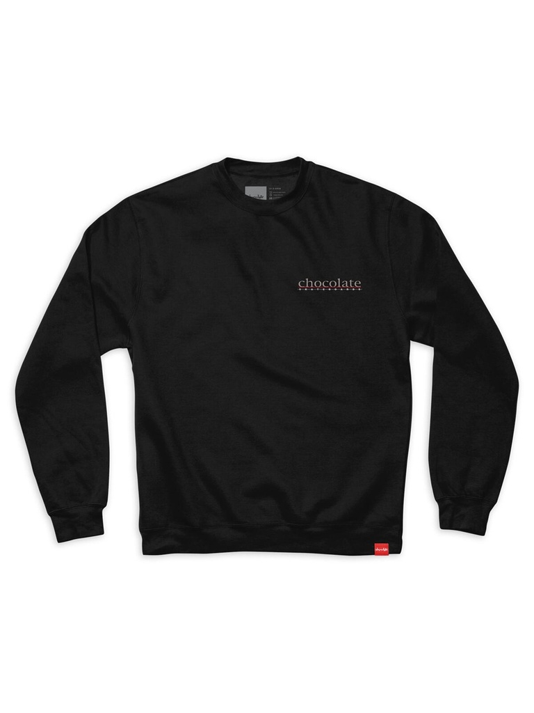 Chocolate - Bar Embroidered Crew - Black