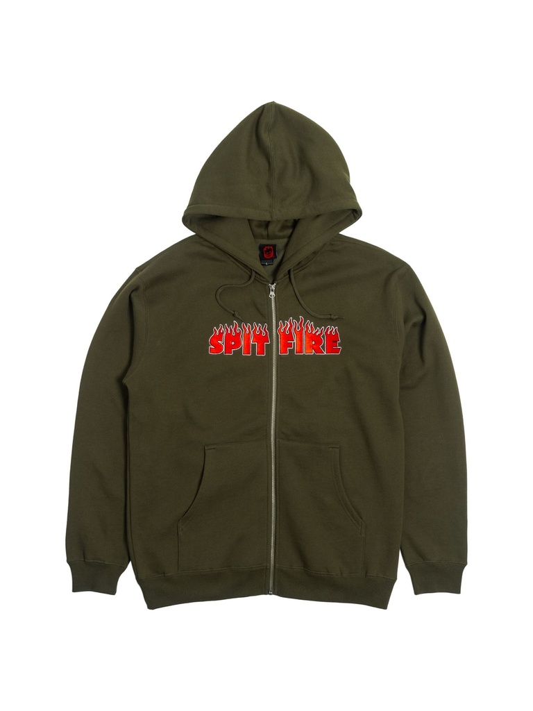 Spitfire - Demonseed Scipt EMB Zip Hoodie - Olive