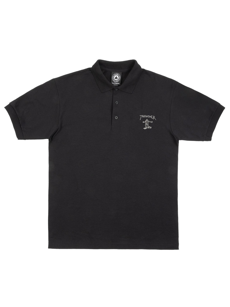 Thrasher - Little Gonz Embroidered Polo - Black
