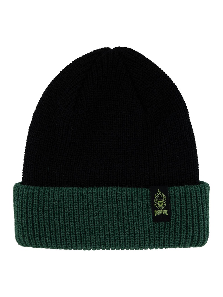 Creature - Bonehead Label Beanie Long Shoreman - Black/Green