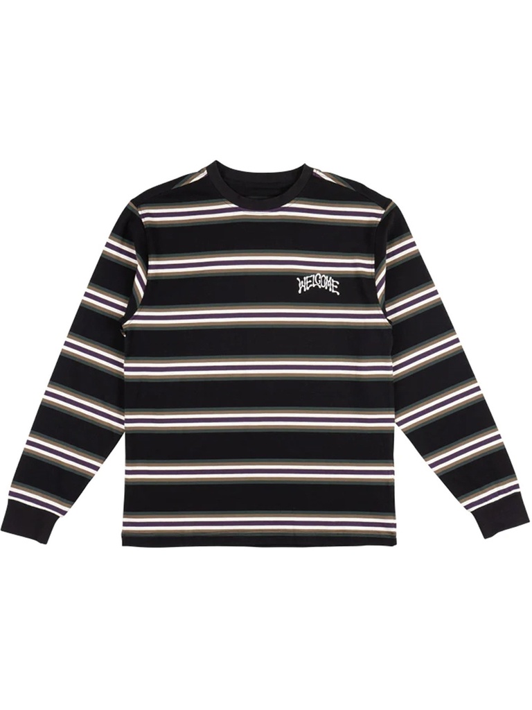 Welcome - Thelema Stripe Yarn-Dyed Longsleeve Knit - Black Forest