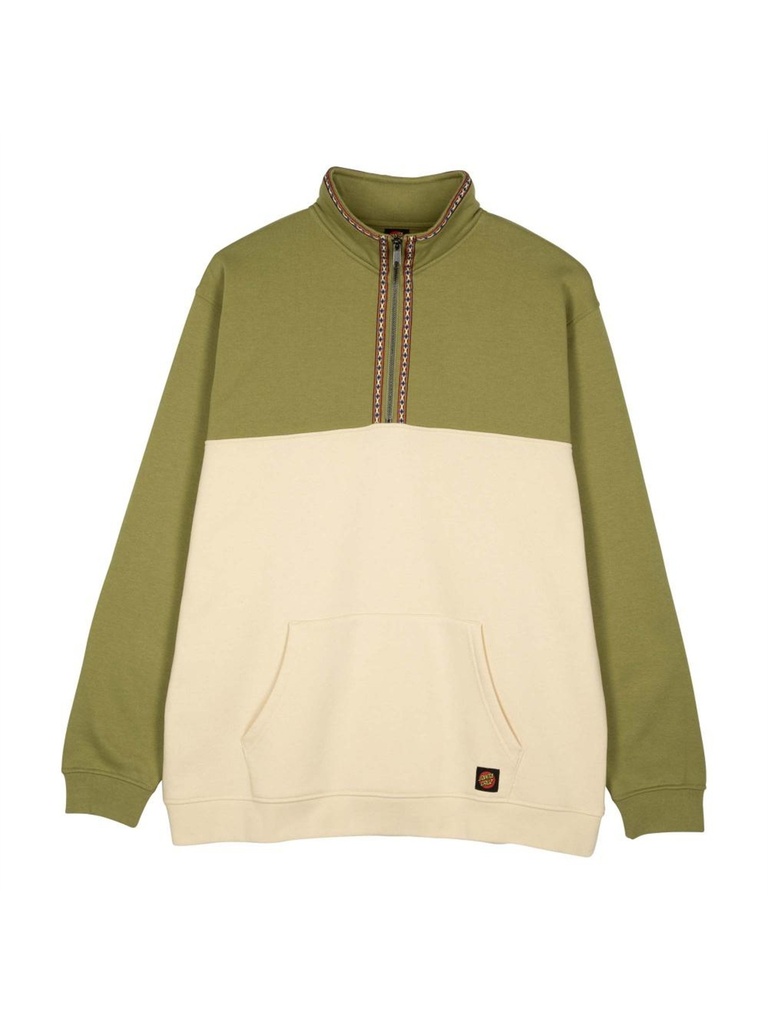 Santa Cruz - Quarter Zip Camper Crew - Iguana/Blond Wood
