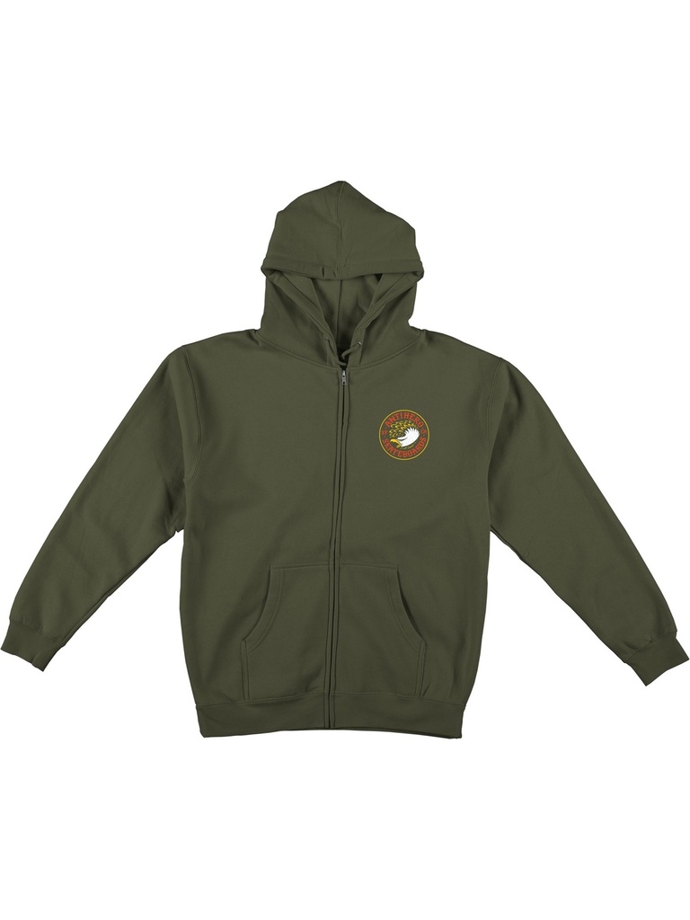 Anti Hero - Eagle Round Zip Hoodie - Army