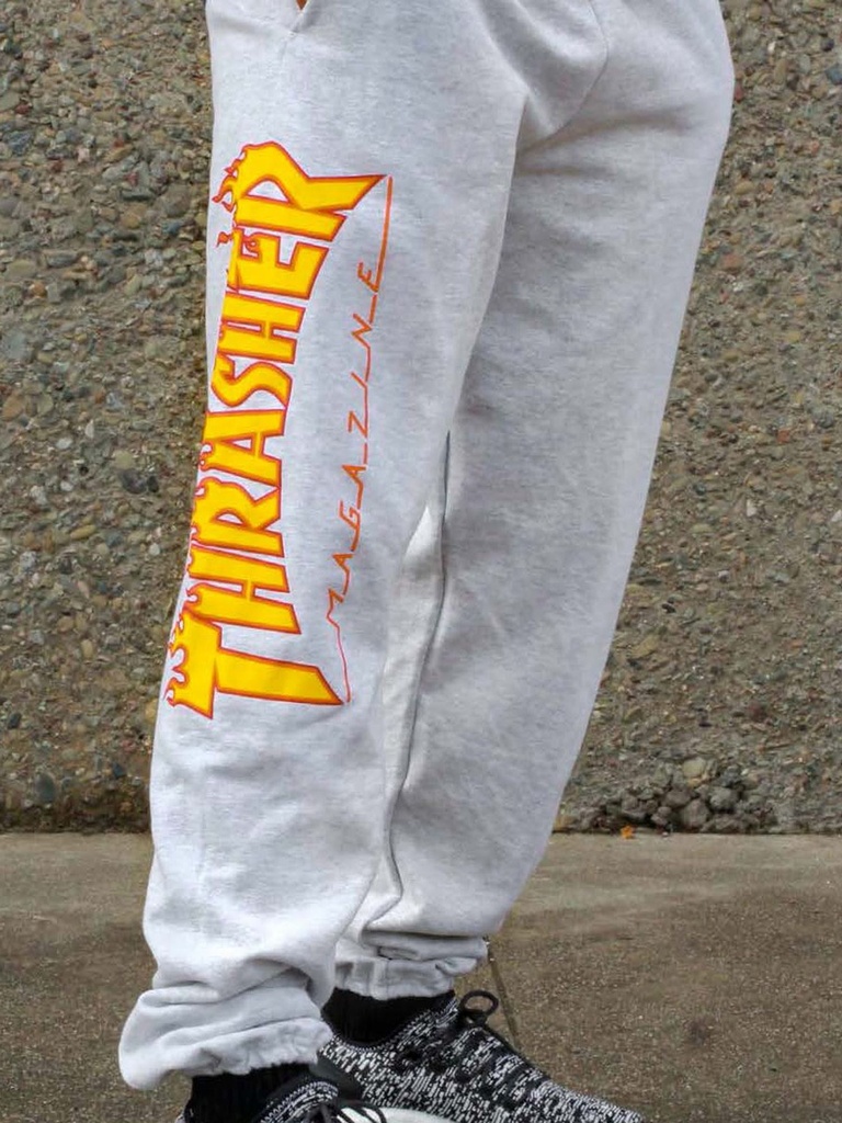 Thrasher - Flame Sweat Pants - Grey