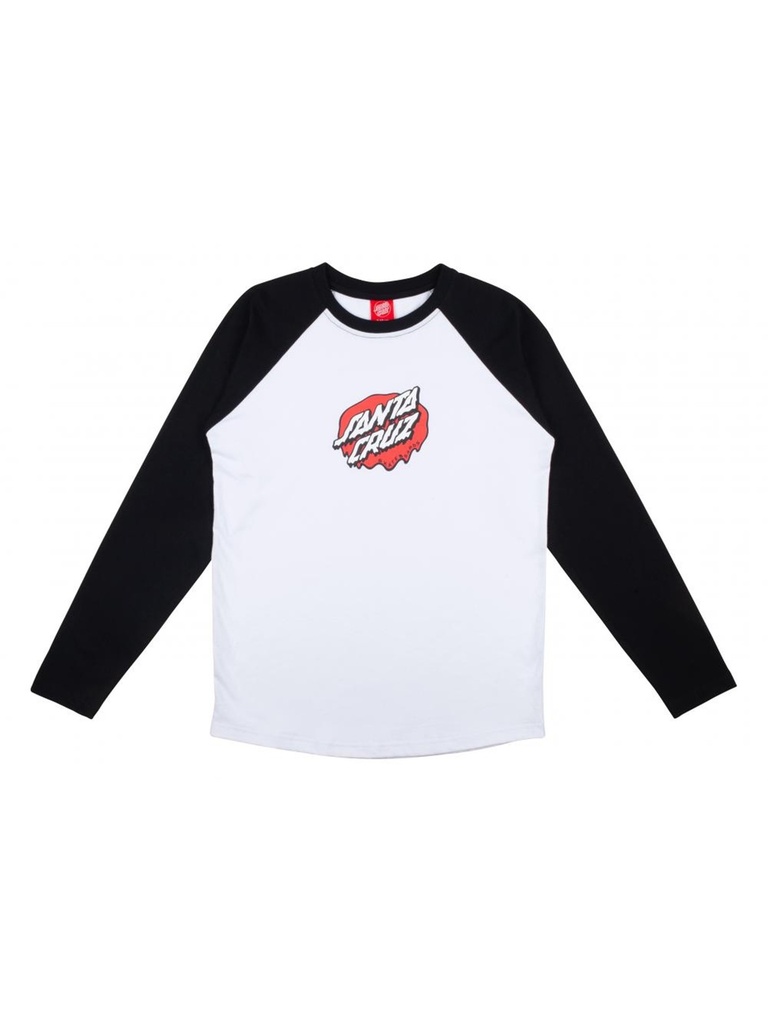 Santa Cruz - Melting Dot Baseball Top Kids Longsleeve - Black/White