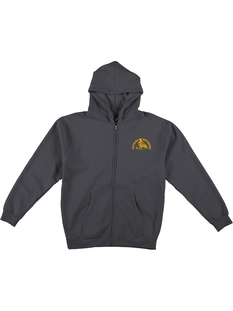 Anti Hero - Rock Dove EMB Zip Hoodie - Charcoal