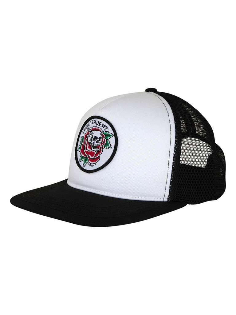 Independent - Dressen Skull Rose Mesh Structured Trucker Cap - White/Black