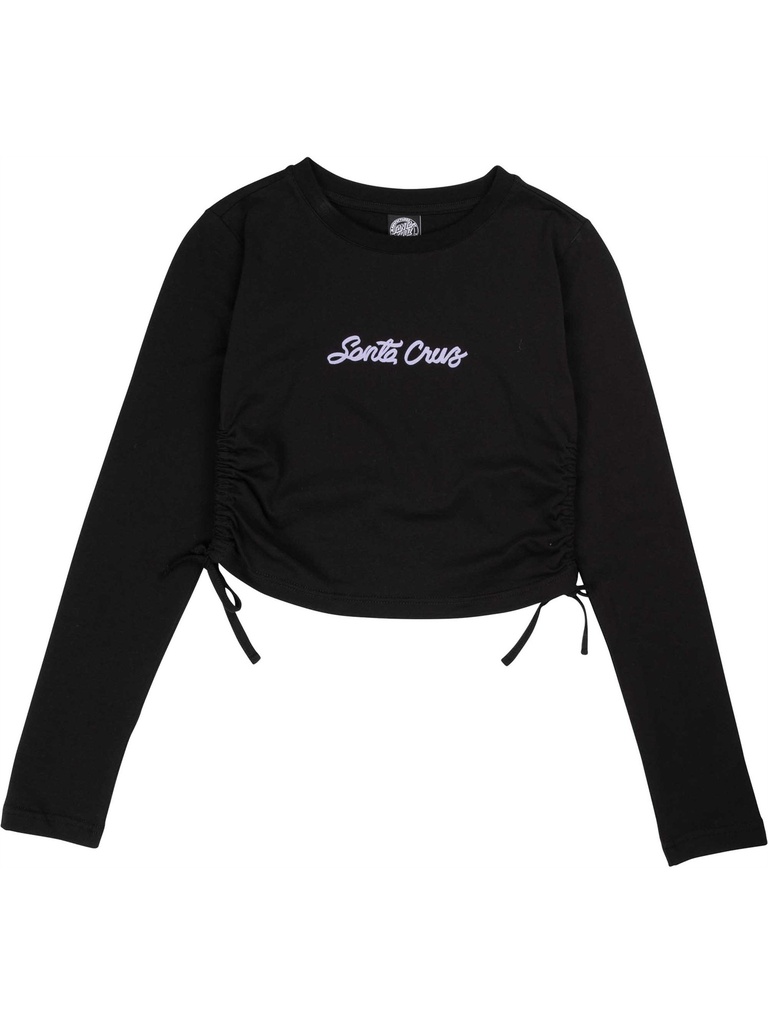 Santa Cruz - Love Script Strip Tie Longsleeve Top - Black