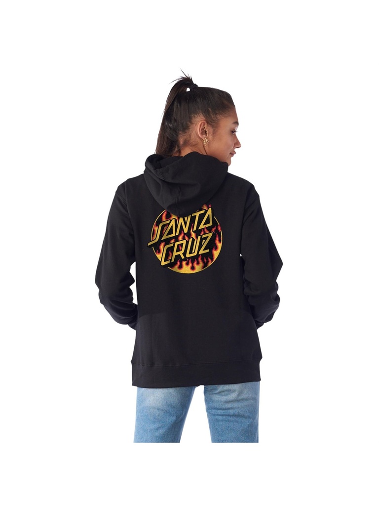 Santa Cruz - Thrasher Flame Dot Boyfriend Hoody - Black