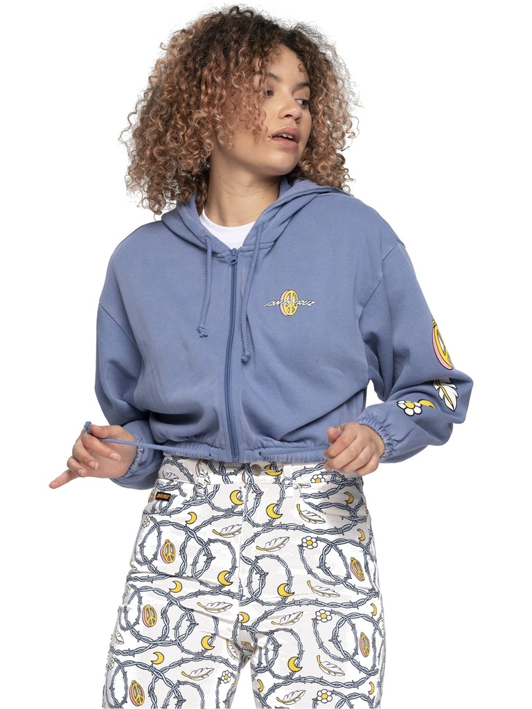 Santa Cruz - Peace Strip Zip Hood - Navy Wash