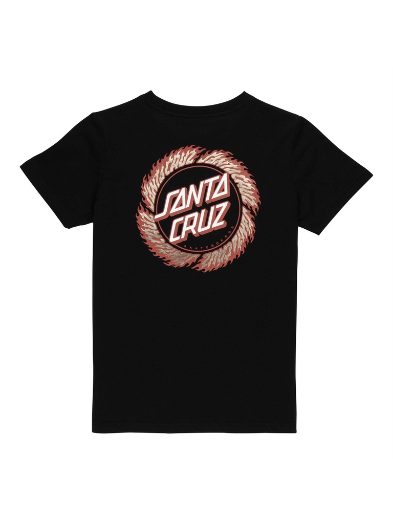 Santa Cruz - Flame Ringed Dot Kids T-Shirt - Black