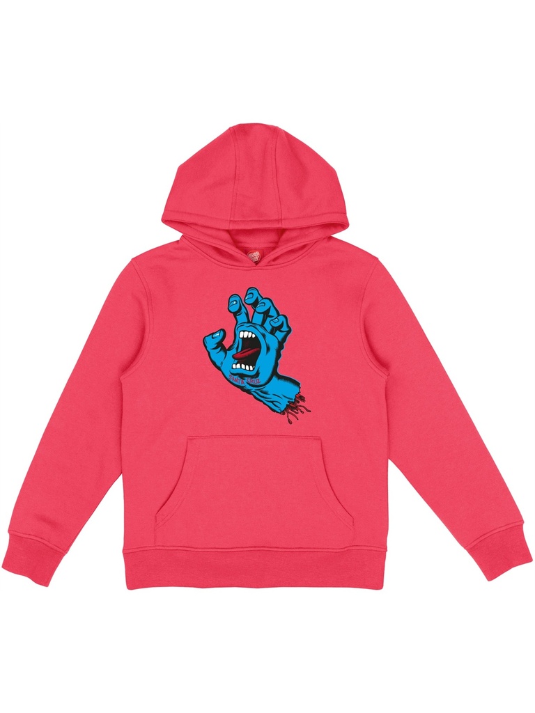 Santa Cruz - Screaming Hand Kids Hoodie - Bright Red