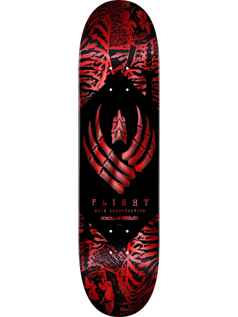 Powell Peralta Skeleton Red Foil Flight Deck Black/Red 8.38"