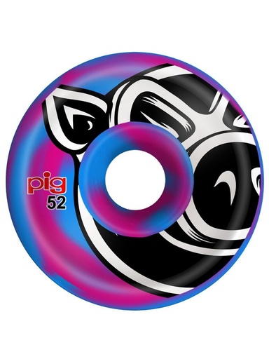 [ilu-skate-wheels-pig-pig-head-conical-blue-pink-swirl-52mm-team] Pig Pig Head Conical Blue/Pink Swirl 52mm Team