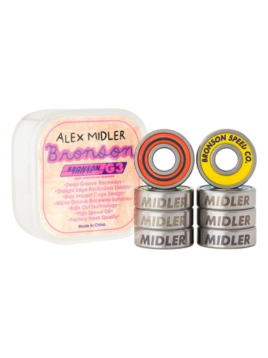 [ilu-skate-bearings-bronson-speed-co-g3-pro-alex-midler-silver] Bronson Speed Co. G3 Pro Alex Midler Silver