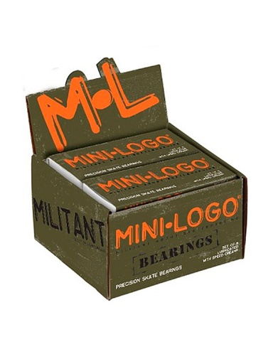 [ilu-skate-bearings-minilogo-bearings-10pack-silver-black] Minilogo Bearings (10Pack) Silver/Black