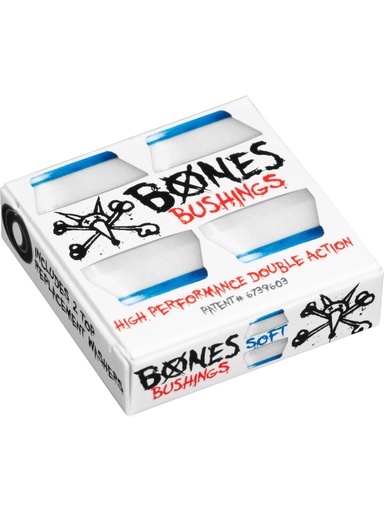 [ilu-skate-hardware-bones-wheels-hardcore-bushings-2set-soft-white] Bones Wheels Hardcore Bushings (2Set) Soft - White