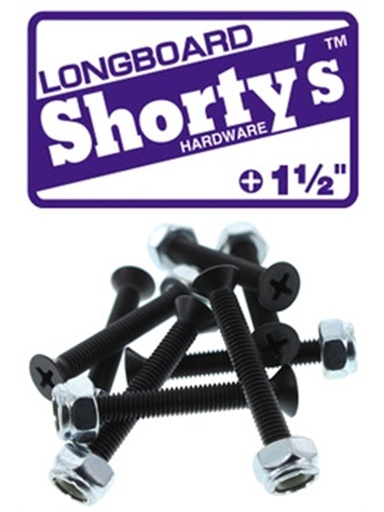 [ilu-skate-hardware-shorty-s-1-1-2-longboard-hardware-phillips-black] Shorty's 1 1/2" Longboard Hardware Phillips Black