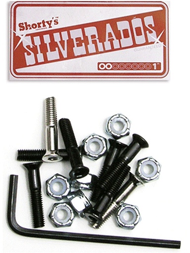 [ilu-skate-hardware-shorty-s-1-silverados-allen-black-silver] Shorty's 1" Silverados Allen Black/Silver