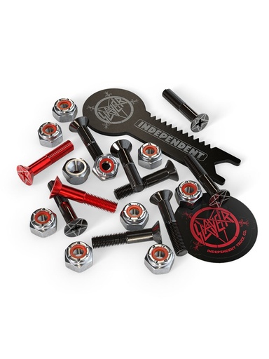 [ilu-skate-hardware-independent-genuine-parts-hardware-slayer-phillips-w-tool-12-pack-black-red] Independent Genuine Parts Hardware Slayer Phillips w/tool (12 Pack) Black/Red